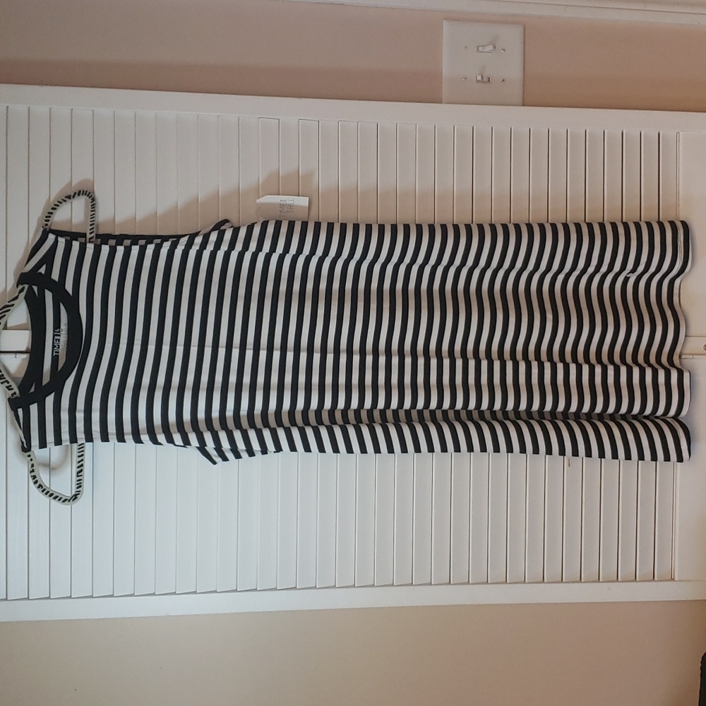 Time and Tru Womens Stripe Sleeveless Dress